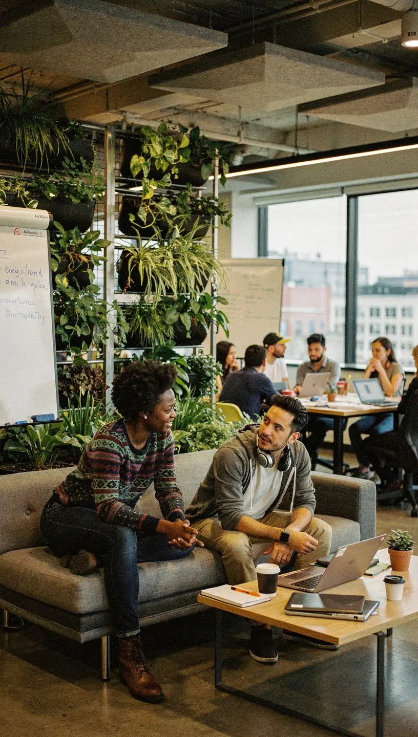 Kolorowe akcenty w biurze, które zwiększają motywację i kreatywność pracowników.